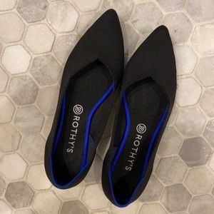 Rothy’s black The Point pointed toe flats size 11